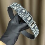 Dior 双面腰带 35 毫米 黑色 Oblique 印花面料和黑色粒面牛皮革 - 图片 2