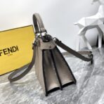 FENDI 芬迪 Selleria 系列灰色小牛皮手工外缝小猫包 - 图片 2