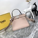 FENDI 芬迪 Selleria 系列粉色小牛皮手工外缝小猫包