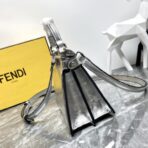 FENDI 芬迪 Selleria 系列银色小牛皮手工外缝小猫包 - 图片 3