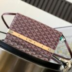 Goyard Monte-Carlo 迷你木条铆钉斜挎包  枣红色