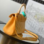 Goyard Saïgon Souple Mini 橙黄色 Goyardine 帆布配皮木柄单肩斜挎包 - 图片 2