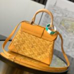 Goyard Saïgon Souple Mini 橙黄色 Goyardine 帆布配皮木柄单肩斜挎包 - 图片 3