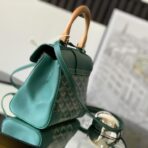 Goyard Saïgon Souple Mini 绿色 Goyardine 帆布配皮木柄单肩斜挎包 - 图片 2