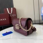Gucci Blondie 中号酒红色皮革链条单肩包 - 图片 2