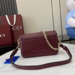 Gucci Blondie 中号酒红色皮革链条单肩包 - 图片 3