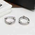 Gucci Interlocking G 麻花纹理纯银戒指 - Imagem 4