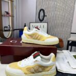 Gucci Screener GG Mesh Platform Sneakers 黄白拼色双 G 网纱厚底板鞋 - Imagem 3