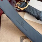 Gucci Signature 压纹皮革方形扣腰带 （金扣） - Image 2