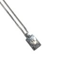 GucciGhost小鬼精灵 骷髅 双面方牌项链 - 图片 2