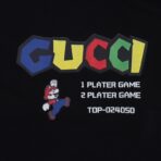 Gucci古驰24ss新款马里奥彩色字母T恤 - Imagem 3