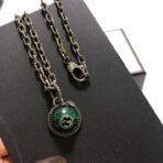 Gucci garden系列纯银孔雀绿项链