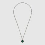 Gucci garden系列纯银孔雀绿项链 - Imagem 4