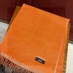 HERMFS【爱马仕】巴黎时装展双面羊绒围巾！橙色款 - 图片 3