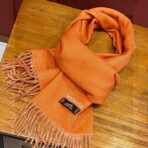 HERMFS【爱马仕】巴黎时装展双面羊绒围巾！橙色款 - 图片 4