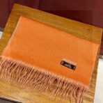 HERMFS【爱马仕】巴黎时装展双面羊绒围巾！橙色款