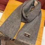 HERMFS【爱马仕】巴黎时装展双面羊绒围巾！深灰色款 - 图片 3