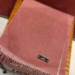 HERMFS 爱马仕巴黎时装展双面羊绒围巾！玫粉色款 - 图片 2