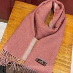 HERMFS 爱马仕巴黎时装展双面羊绒围巾！玫粉色款 - 图片 4