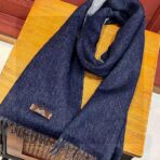 HERMFS【爱马仕】巴黎时装展双面羊绒围巾！蓝色款 - 图片 2