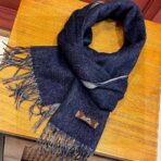 HERMFS【爱马仕】巴黎时装展双面羊绒围巾！蓝色款 - 图片 4