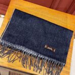 HERMFS【爱马仕】巴黎时装展双面羊绒围巾！蓝色款