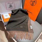 Hermes · 爱马仕 双边配色围巾 草绿色款 - 图片 4