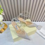 Jimmy Choo Love 系列尖头水钻高跟凉鞋 裸粉色