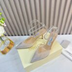 Jimmy Choo Love 系列尖头水钻高跟凉鞋 裸粉色 - Imagem 4