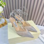 Jimmy Choo Love 系列尖头水钻高跟凉鞋 裸粉色 - Imagem 3