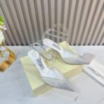 Jimmy Choo Love 系列尖头水钻高跟凉鞋 银色 - 图片 4