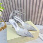 Jimmy Choo Love 系列尖头水钻高跟凉鞋 银色 - 图片 2