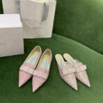 Jimmy Cho经典款LOVE系列蝴蝶结渐变平底鞋