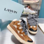 浪凡（LANVIN）Curb 系列蝴蝶结装饰格纹厚底休闲鞋（格纹拼接配色款） - Imagem 3