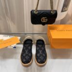 Louis Vuitton Monogram Platform Mule With Strap 满印老花厚底绑带穆勒拖鞋（黑老花配色款）