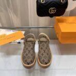 Louis Vuitton Monogram Platform Mule With Strap 经典老花厚底绑带穆勒包头拖鞋（棕老花配色款）