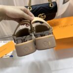 Louis Vuitton Monogram Platform Mule With Strap 经典老花厚底绑带穆勒包头拖鞋（棕老花配色款） - Imagem 2