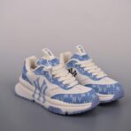 MLB BIG BALL CHUNKY 纽约洋基队满印 NY 标识厚底休闲老爹鞋（白蓝配色款）