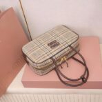 Miu Miu Beau 格纹皮革细节手提包 - 图片 2
