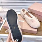 Miu Miu 缪缪法式仙女玛丽珍平底毛毛鞋小单鞋粉色 - 图片 2