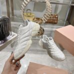 MiuMiu缪缪  新款系带休闲 运动鞋 白色 - 图片 2