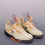 OFF-WHITE Jordan Air Jordan 5 Retro SP Sail 白蝉翼高帮复古篮球鞋