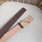 Prada 帆布三角形徽标腰带  红棕色金边 - 图片 4