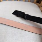 Prada 帆布三角形徽标腰带  黑色白边 - 图片 3