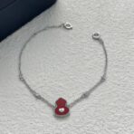 Qeelin Wulu 系列 18K 金红珐琅钻石项链