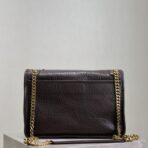 Saint Laurent Niki 深棕色裂纹皮革金扣链条单肩包 （大号） - Imagem 3