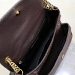 Saint Laurent Niki 深棕色裂纹皮革金扣链条单肩包 （大号） - Imagem 4