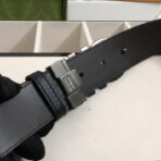 Salvatore Ferragamo（菲拉格慕）双面小牛皮拉丝枪色 Gancini 扣腰带 - 图片 4