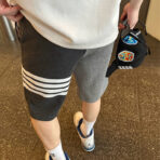 THOM BMOMTHE汤姆布朗 黑灰双拼色织短裤