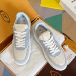 TODS托德斯24年最新爆款51K饼干鞋豆豆底拼色休闲运动鞋 浅蓝色